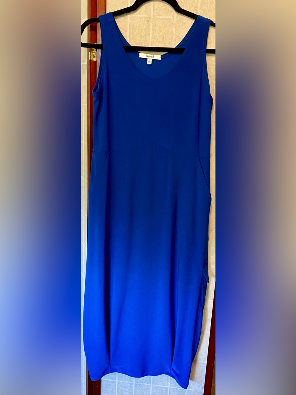 NWT Sympli Nu Pleat Hem Tank Dress in Twilight Blue - size 6
